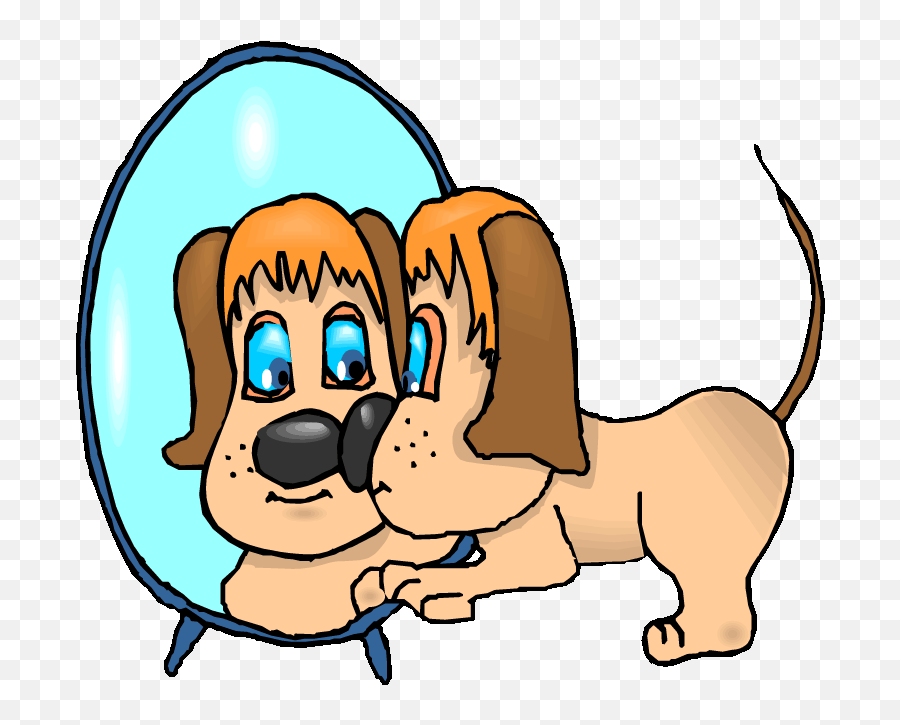 Mirror Clipart - Dog In The Mirror Cartoon Emoji,Mirror Clipart
