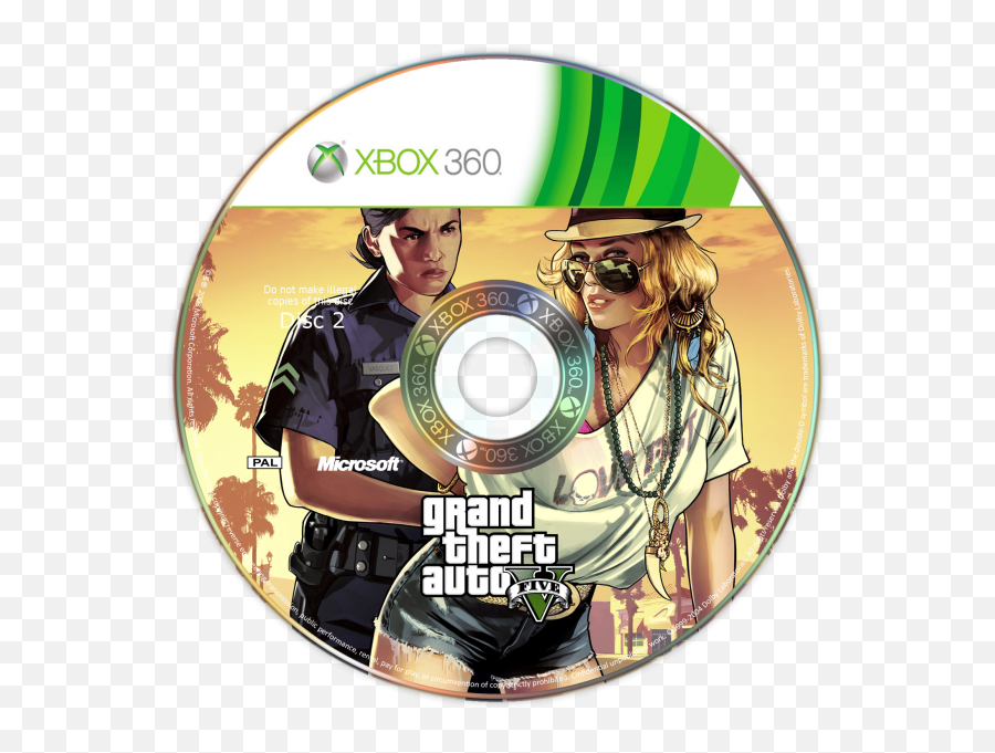 Download Hd Gta V Disc 2 Box Art Cover - Gta 5 Xbox 360 Emoji,Gta Png