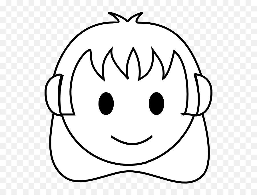 Girl Face Happy Bw Clip Art At Clkercom - Vector Clip Art Emoji,Girl Face Png