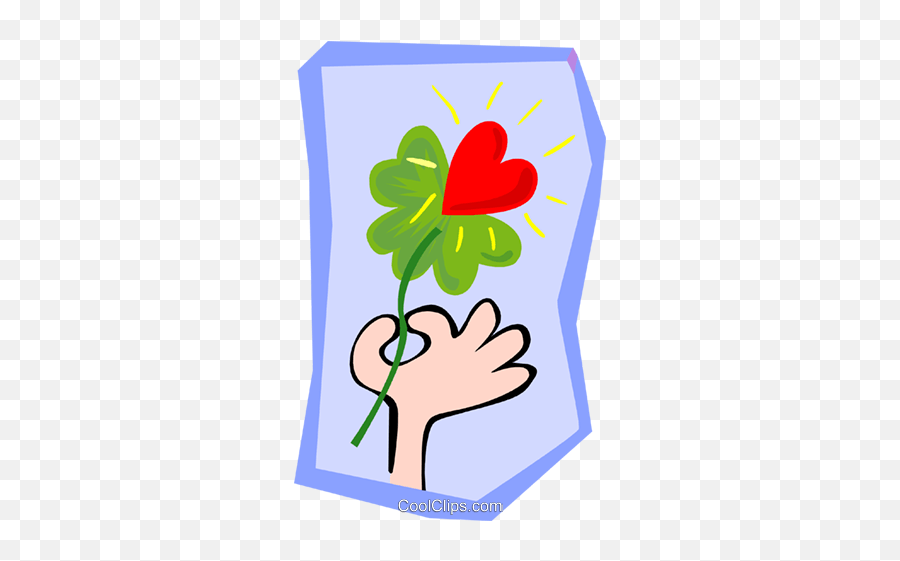 Love Four - Leaf Clover Royalty Free Vector Clip Art Trevo 4 Folhas Amor Emoji,4 Leaf Clover Clipart