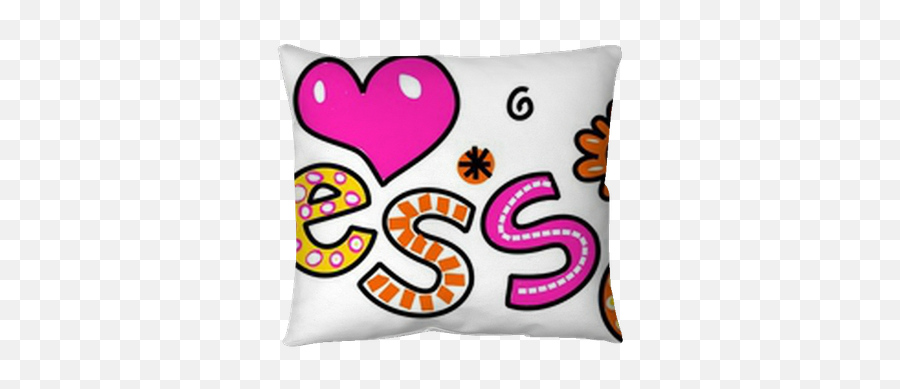 Blessed Cartoon Text Clipart Throw Pillow U2022 Pixers - We Emoji,Throwing Clipart