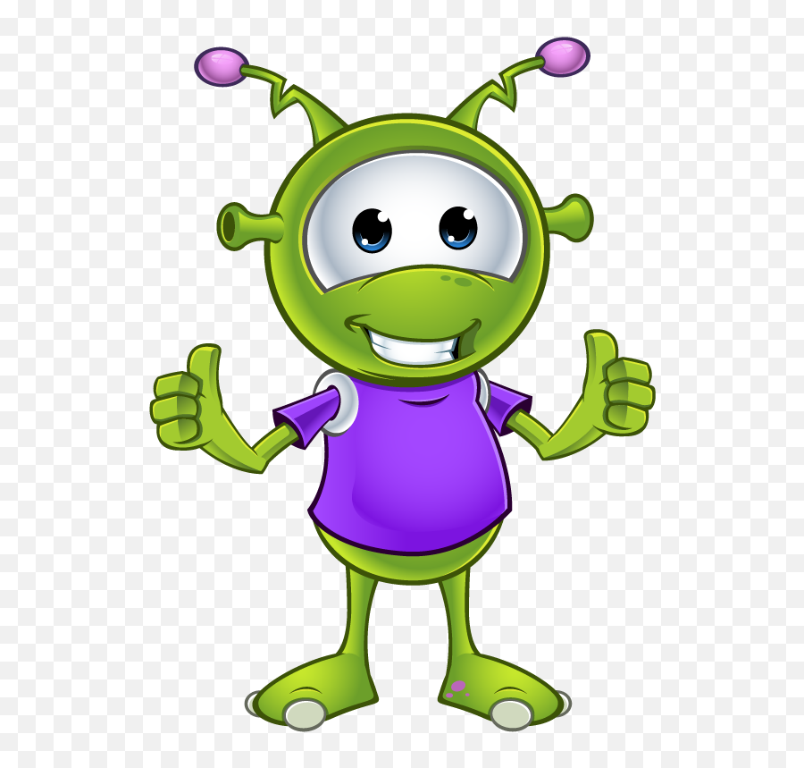 Little Green Alien U2013 Two Thumbs Up Hubaisms Bloopers - Extraterrestre Desenho Emoji,Thumbs Up Transparent