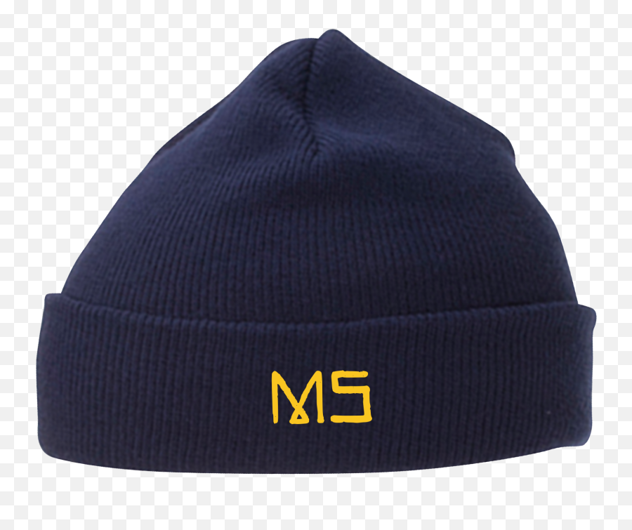 Ms Embroidered Navy Knit Beanie Mike Shinoda - Unisex Emoji,Ms Logo