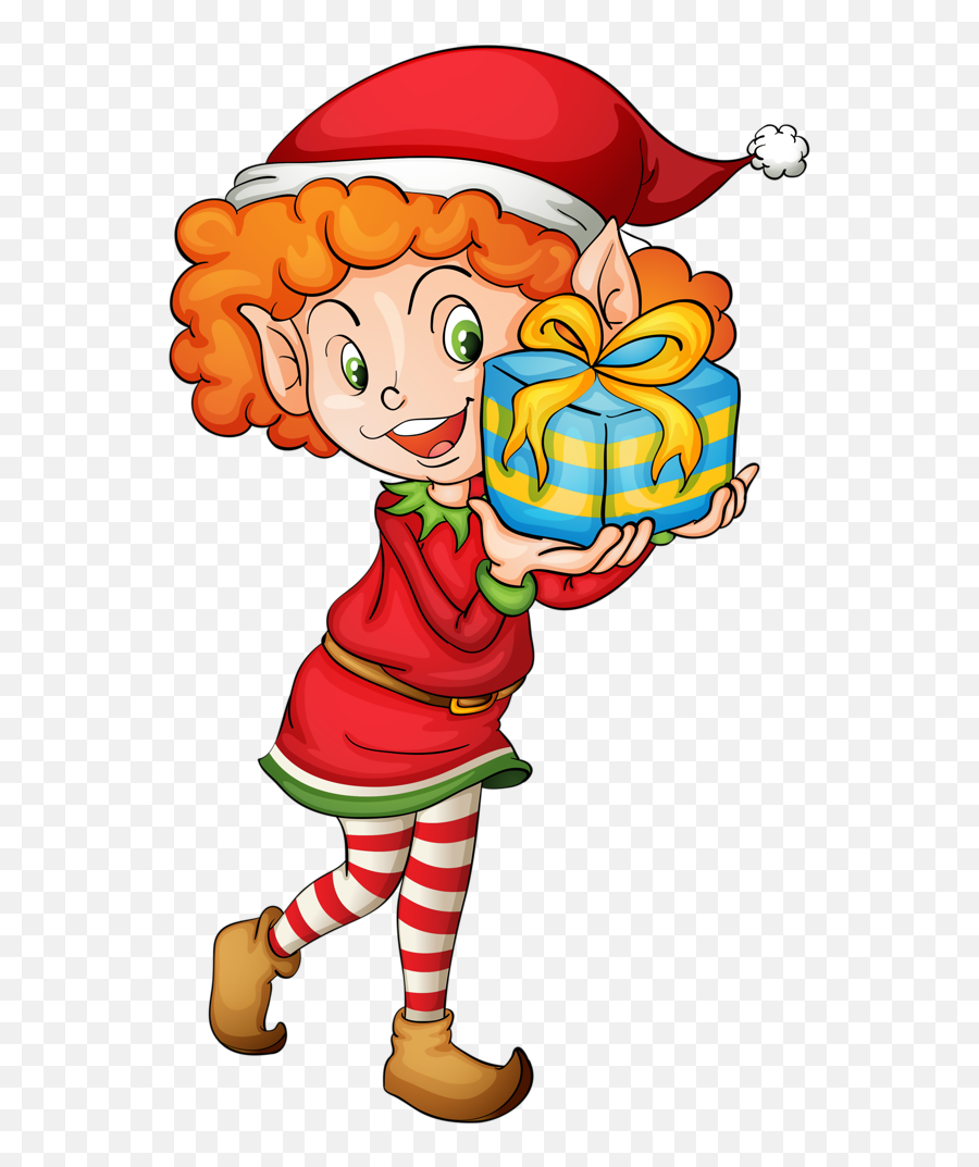 Christmas Elves Clipart Png - Clip Art Girl Elf Disegni Elfo Emoji,Christmas Elf Clipart