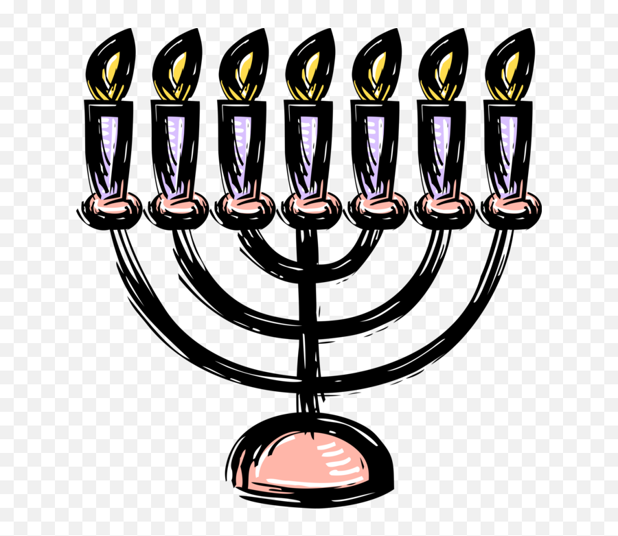 Vector Illustration Of Jewish Chanukah - Menorah Emoji,Menorah Clipart