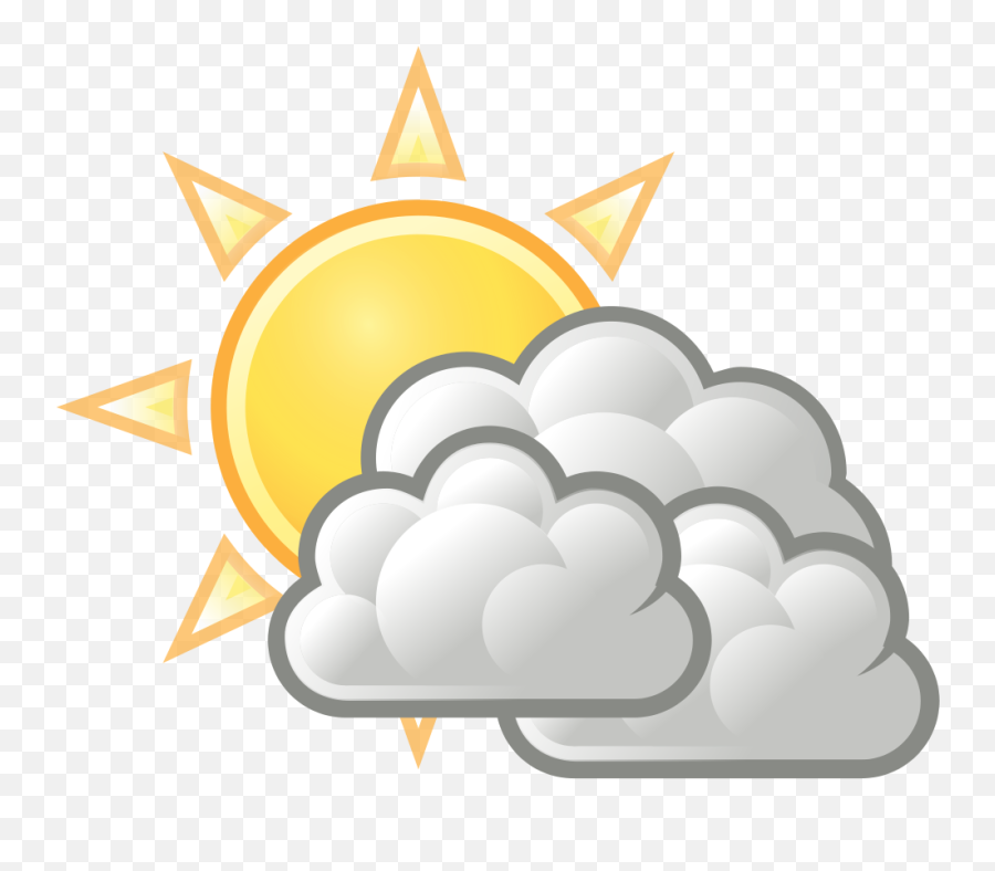 Sunny Clipart Weather Forecast Symbol - Partly Cloudy Clipart Emoji,Sunny Clipart