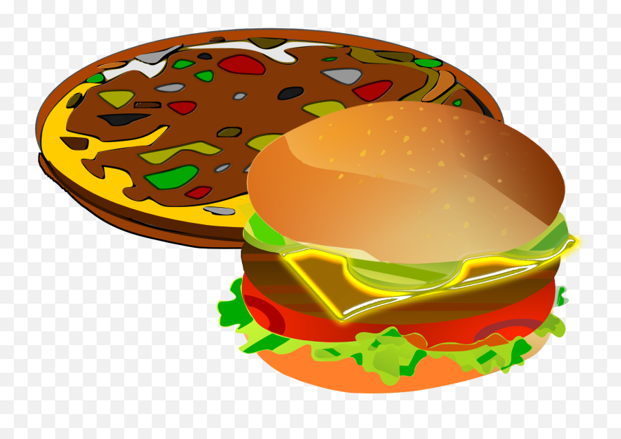 Clipart Of Pizza And Burger Free Image - Burger Pizza Clip Art Emoji,Burger Clipart