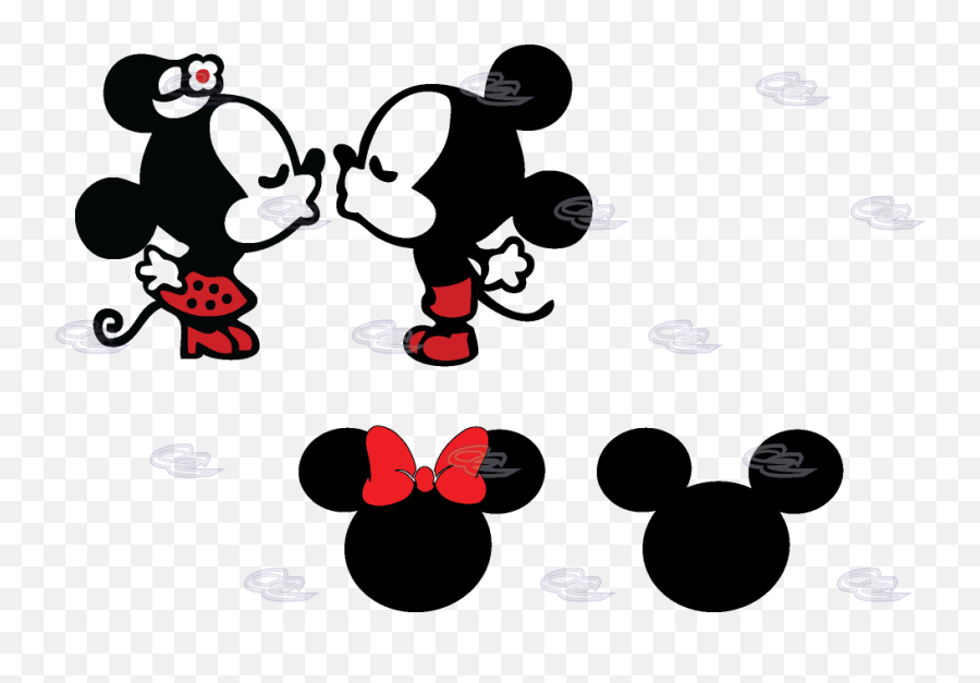 Mickey Mouse Silhouette - Mickey E Minnie Kiss Transparent Minnie E Mickey Png Emoji,Mickey Png