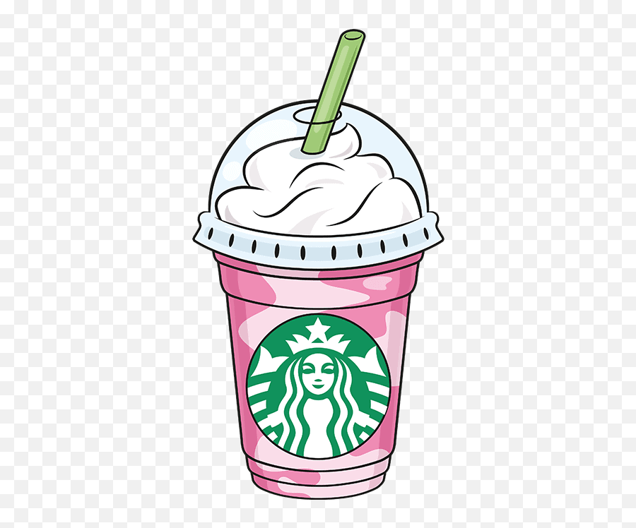 How To Draw A Starbucks Frappuccino - Really Easy Drawing Cute Starbucks Drawings Emoji,Starbuck Logo