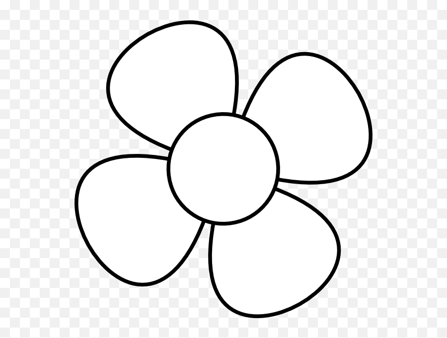 Flower Clip Art At Clker - Dot Emoji,Flowers Clipart Black And White