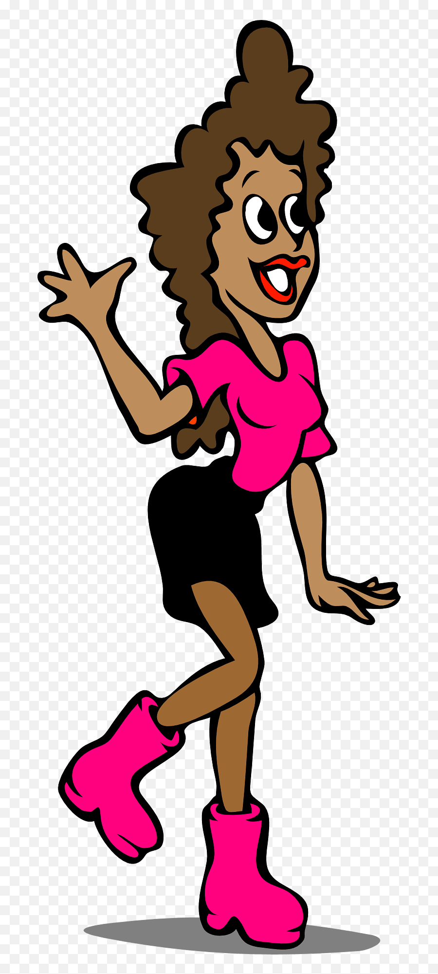 Black Woman Clipart - Girl Waving Animated Transparent Background Emoji,Black Woman Clipart