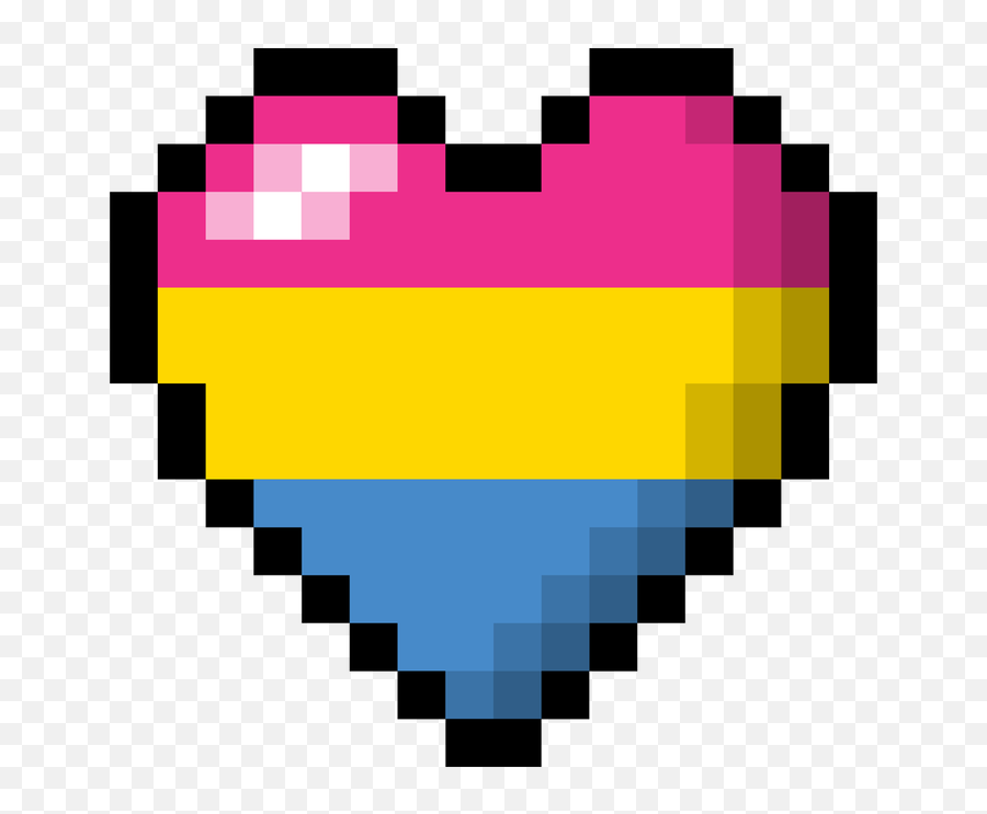 Pansexual Pixel Heart - Heart Pixel Art Emoji,Pixel Heart Transparent
