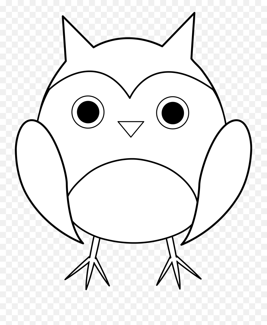 Cute Owl Drawing Owl Clip Art - Cartoon Owl Black And White Png Emoji,Owl Clipart Black And White