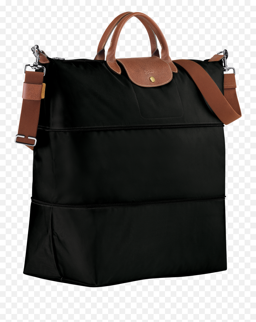 Travel Bag Expandable Le Pliage Black - Longchamp Zipper Bag Emoji,Transparent Bag