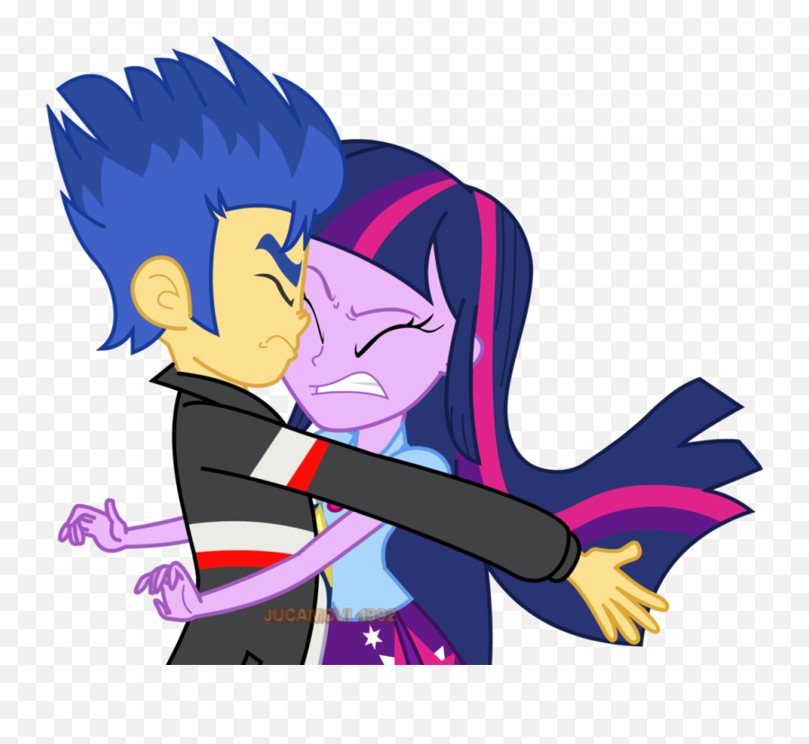 The Flash Clipart Anime Style - Kiss Sunset Shimmer And Flash Emoji,Flash Clipart
