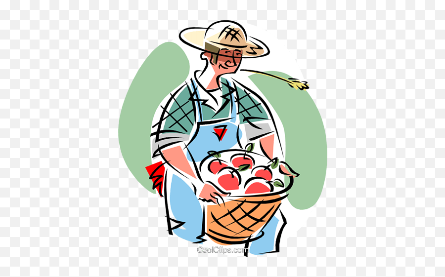 Farmer Royalty Free Vector Clip Art Illustration - Vc009381 Apple Farmer Png Emoji,Farmer Clipart