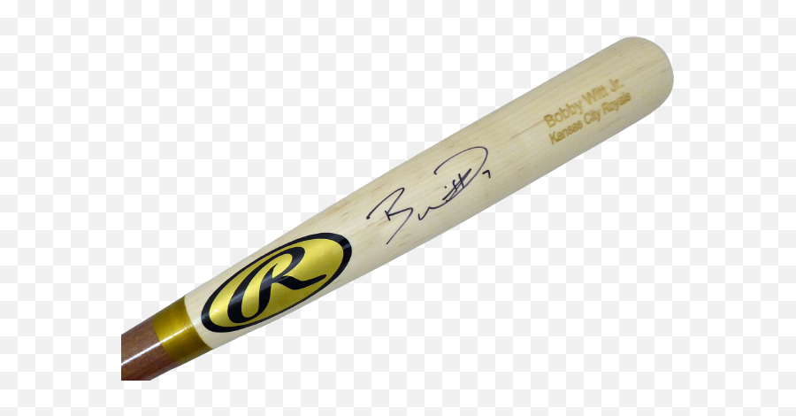 Bobby Witt Jr Kansas City Royals Autographed Blonde Rawlings Game Model Bat Royals 192182 Bas Coa Emoji,Kc Royals Logo Png