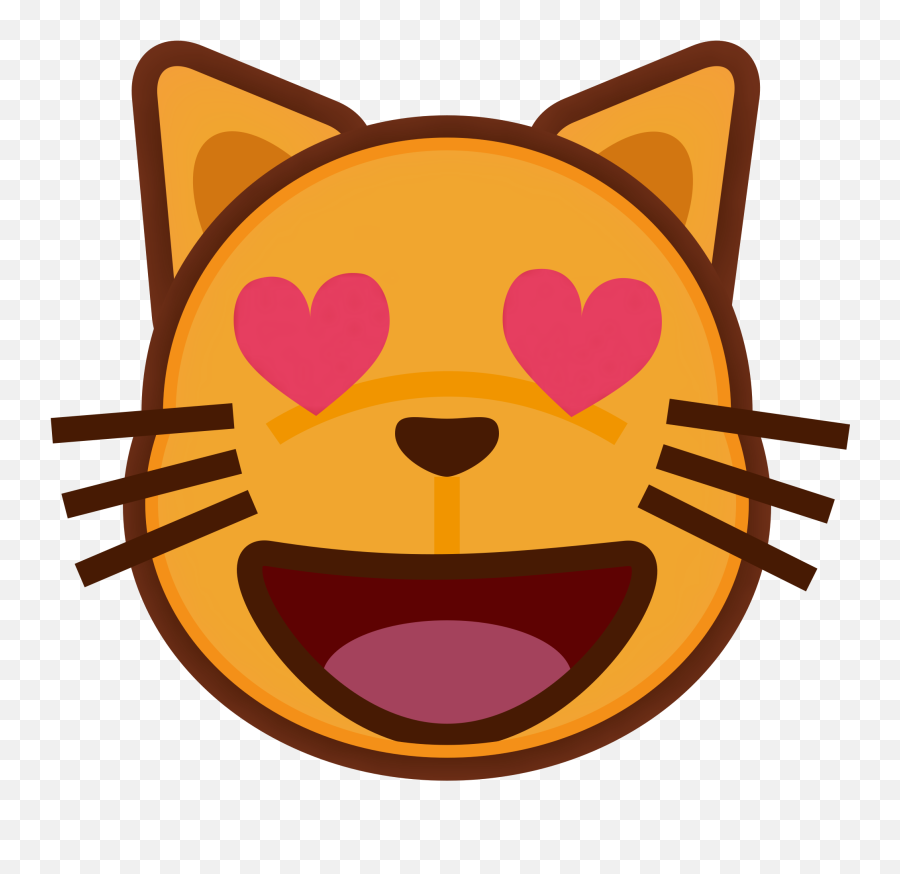 Filepeo Smiling Cat Face With Heart Shaped Eyes - Cat Emoji Emoji Cat Love Png,Eyes Emoji Png