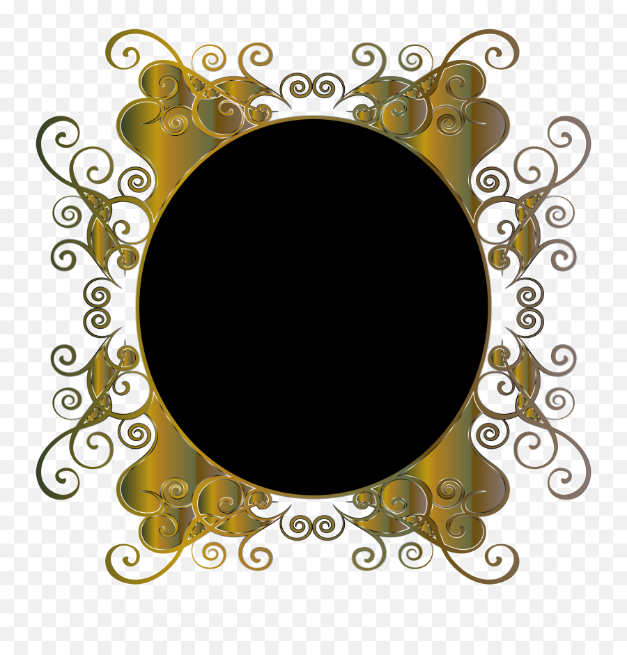 Download Hd Golden Oval Frame Png For Kids - Portable Transparent Background Golden Round Frame Png Emoji,Oval Frame Png