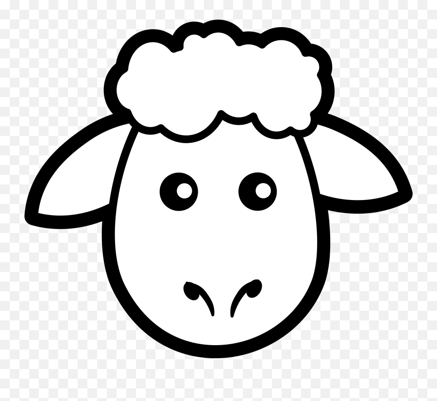 Farm Animals Clipart Black And White Free - Sheep Face Coloring Pages Emoji,Free Black And White Clipart