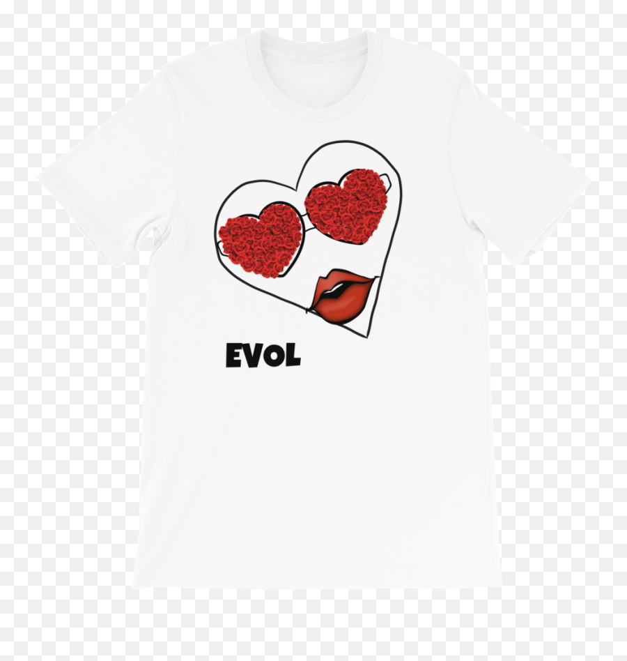 Heart Eyes T - Shirt Short Sleeve Emoji,Heart Eyes Png