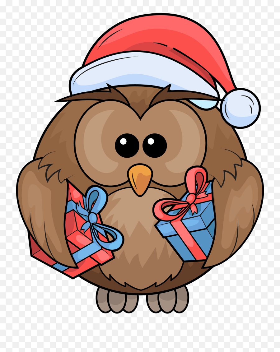 Xmas Owl With Presents Clipart Free Download Transparent - Xmas Owl Emoji,Present Clipart
