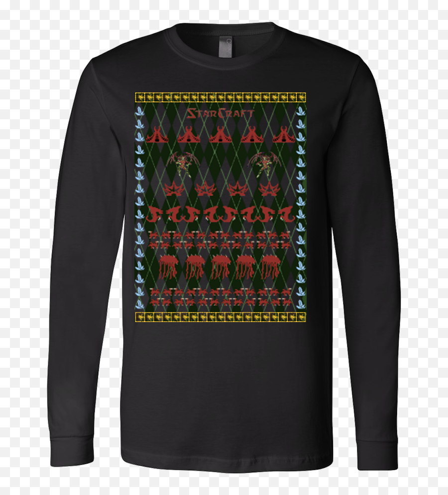 Starcraft Zerg Ugly Christmas Sweater - Longsleeved Tshirt Funny Respiratory Therapy Shirts Emoji,Christmas Sweater Clipart