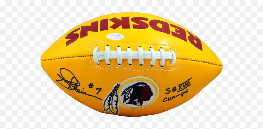 Joe Theismann Washington Redskins Signed Washington Yellow Logo Football With Insc Black Jsa Coa Emoji,Redskins Logo Png