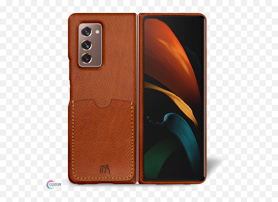 Leather Cover For Samsung Galaxy Z Fold 32 With 1 Slot Type - 2 Color 303 Sun Tanned Pebble In Photo Custom Made Emoji,Samsung Galaxy Logo