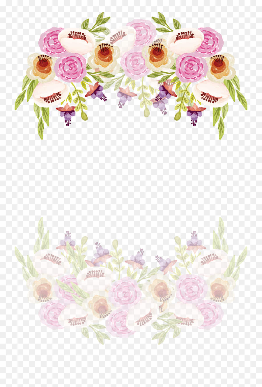 Romantic Watercolor Border Of Camellia - Transparent Wedding Emoji,Invitation Border Png