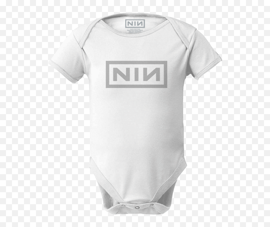 Nin Logo White Onesie - Nb Short Sleeve Emoji,Nine Inch Nails Logo