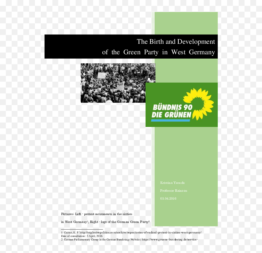 Pdf The Birth And Development Of German Greens Kristina - Vertical Emoji,Green Party Logo