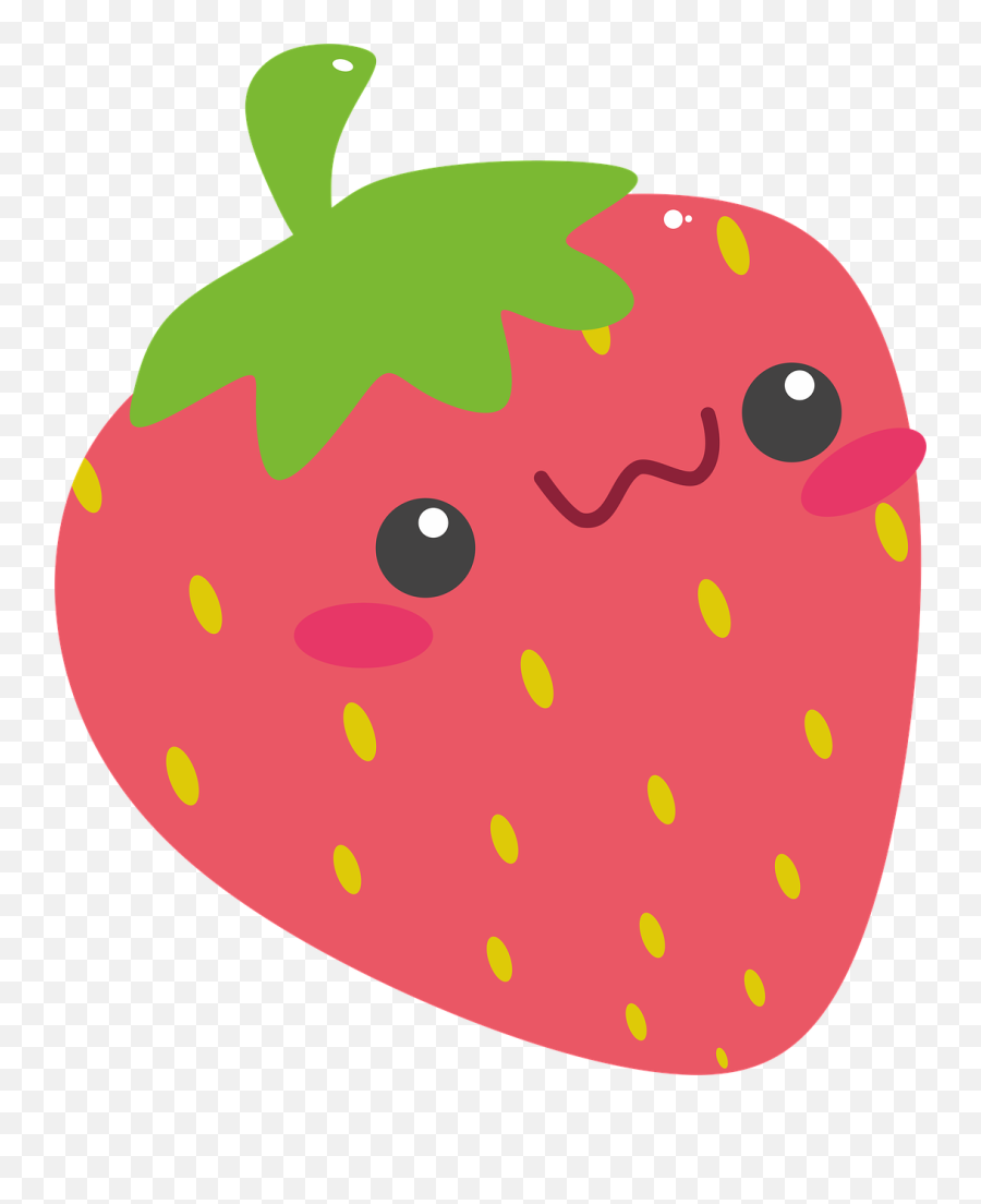 Strawberry Clipart Kawaii - Cute Strawberry Png Full Size Emoji,Cute Png