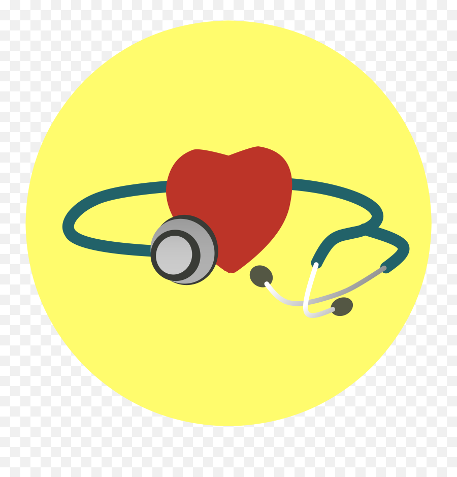 Clipart Of Drawn Stethoscope In A Yellow Circle Free Image Emoji,Stethoscope Heart Clipart