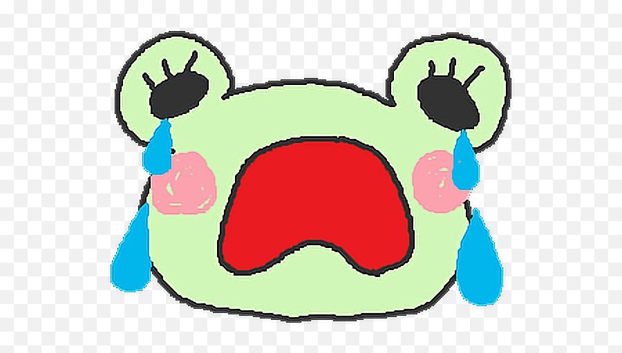 Frog Cute Kawaii Sad Crying Tears Clipart - Full Size Emoji,Cute Frog Clipart