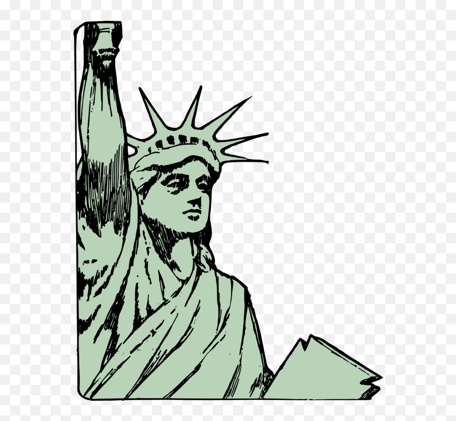Download Statue Of Liberty Face Drawing Monument - Statue Of Emoji,Statue Of Liberty Transparent Background