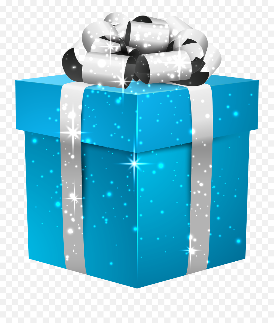 Blue Gift Box - Transparent Background Blue Gift Box Png Emoji,Gift Clipart