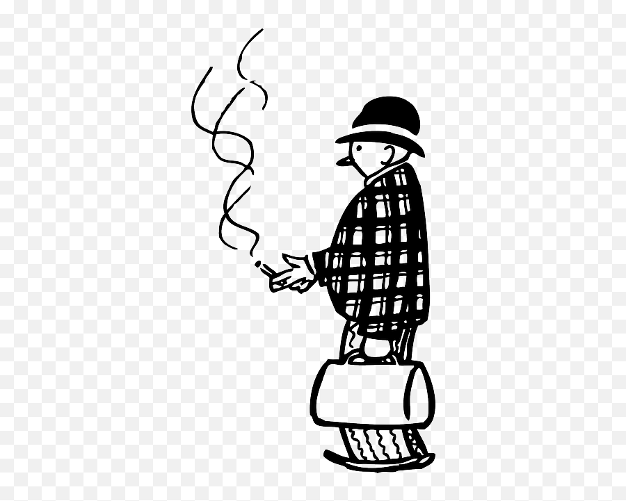 Download Man Person Smoking Smoke Suitcase Funny Emoji,Cigarette Smoke Png Transparent