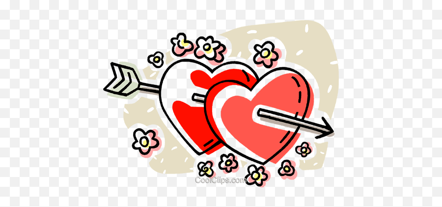 Hearts With An Arrow Through Them Royalty Free Vector Clip Emoji,Them Clipart