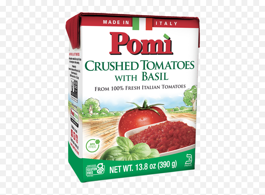 Crushed Tomatoes With Basil Pomi Usa Emoji,Basil Png