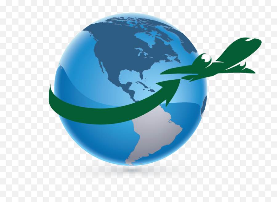 Globe With Airplane Logo Clipart - Free Globe Travel Design Emoji,Airplane Logo