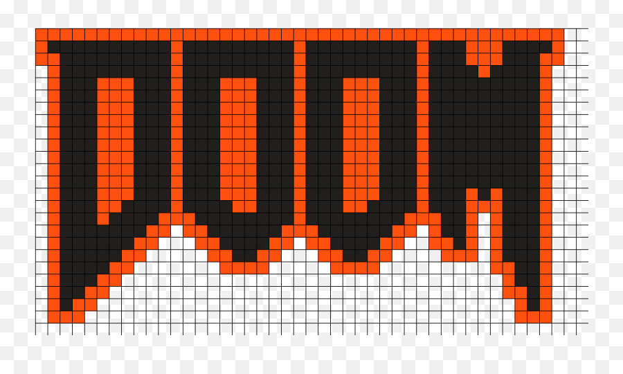 Doom Logo Perler Perler Bead Pattern - Vertical Emoji,Doom Logo
