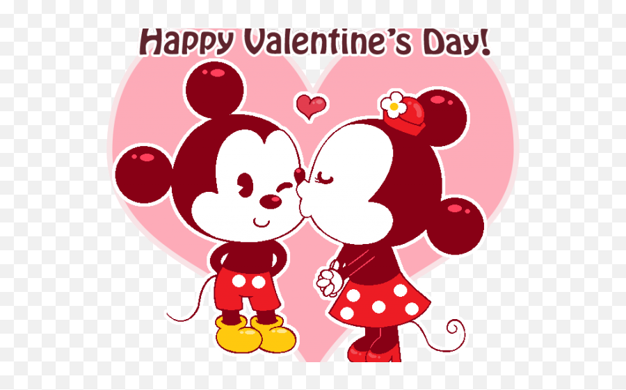 Day Clipart Cute - Mickey And Minnie Valentines Emoji,Valentines Day Clipart
