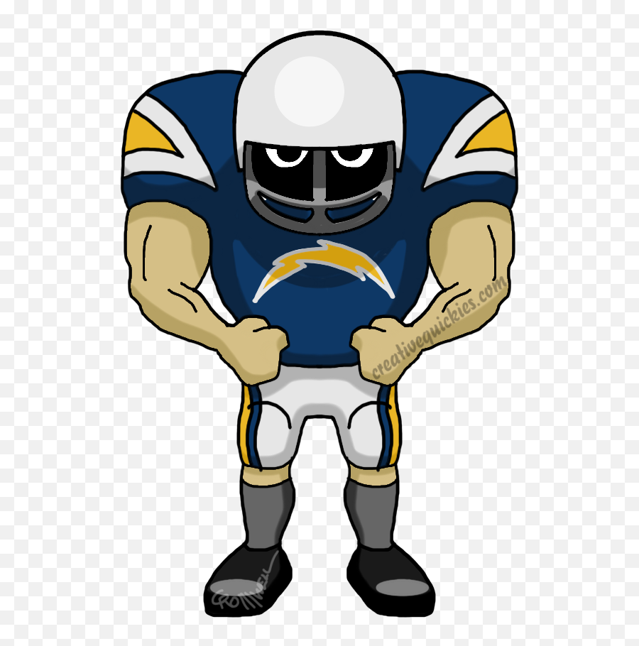 San Diego California Chargers - Cartoon Packers Football Player Emoji,San Diego Chargers Logo