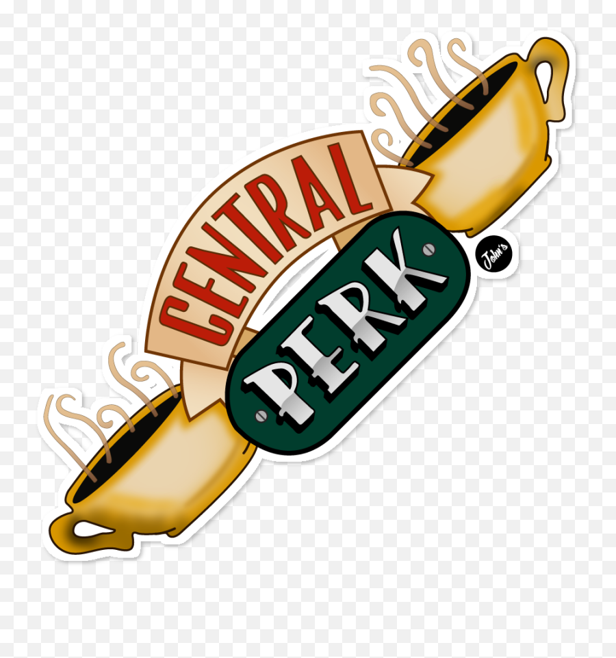 Central Perk Sticker Pinbacks - Central Perk Logo Png Emoji,Central Perk Logo