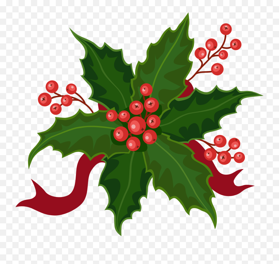 Holly Clipart - For Holiday Emoji,Holly Clipart