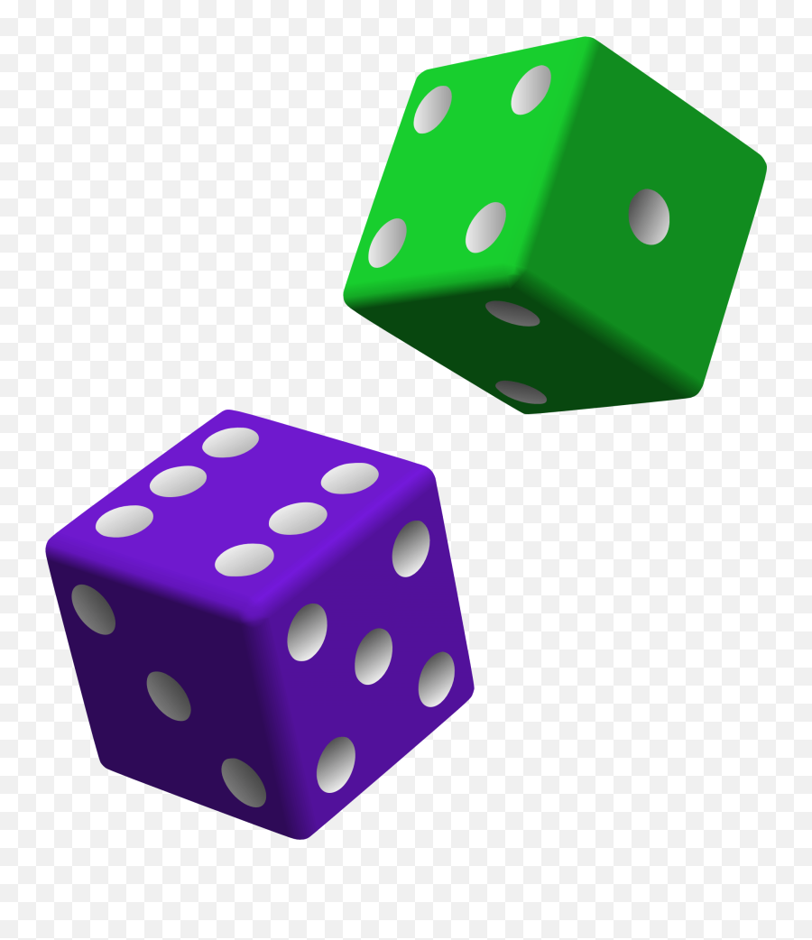 Green And One Blue Dice Clipart Free Image - Cute Dice Clip Art Emoji,Dice Clipart