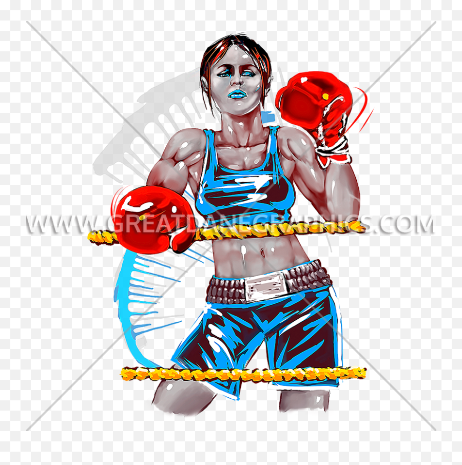 Female Boxer Production Ready Artwork For T - Shirt Printing Boxing Glove Emoji,Boxer Png