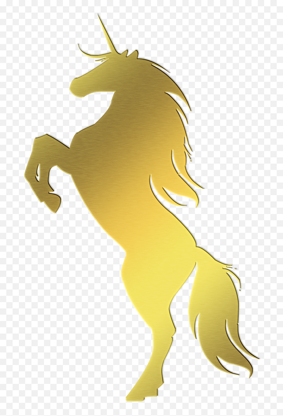 Gold Foil Unicorn Silhouette - Unicorn Drawing Silhouette Emoji,Unicorn Silhouette Png