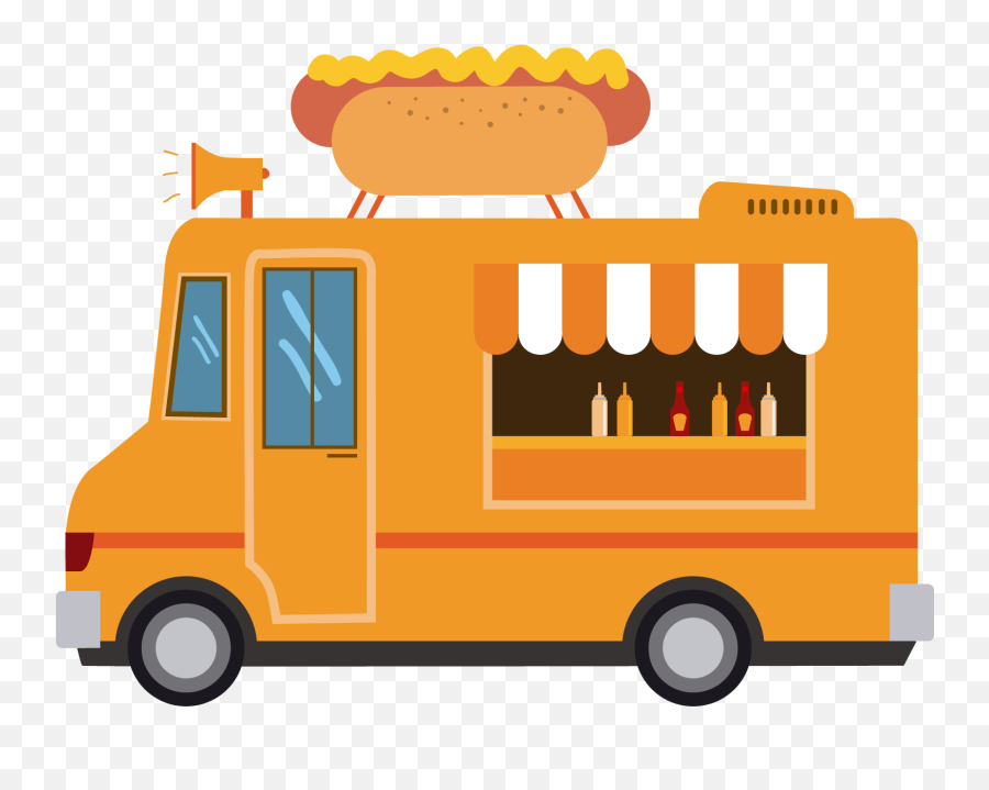Fast Food Hamburger Pizza Food Truck - Hot Dog Food Truck Png Emoji,Food Truck Png